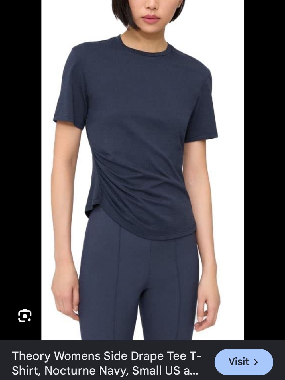 Theory side drape tee - cotton navy
